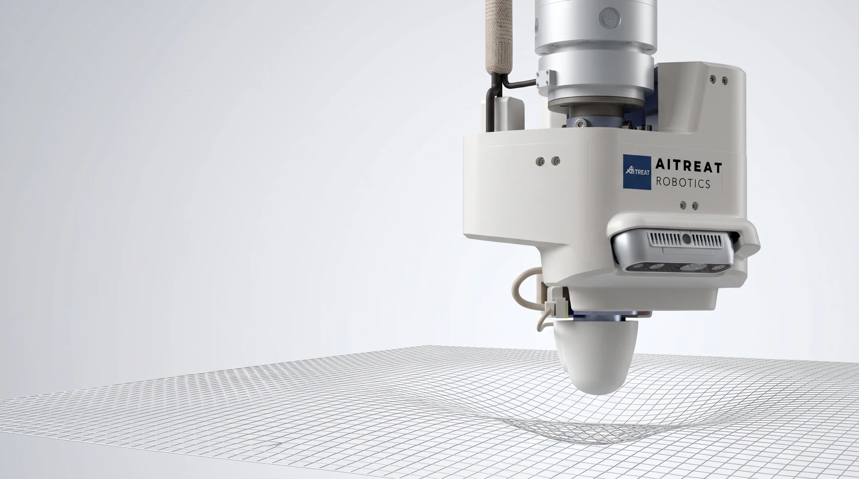 EMMA end effector above an illustrative surface grid